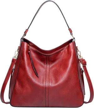 Genuine Leather Shoulder Bags Stylish Hobo Handbags Purses Crossbody Bags for Women Hobo, Silver