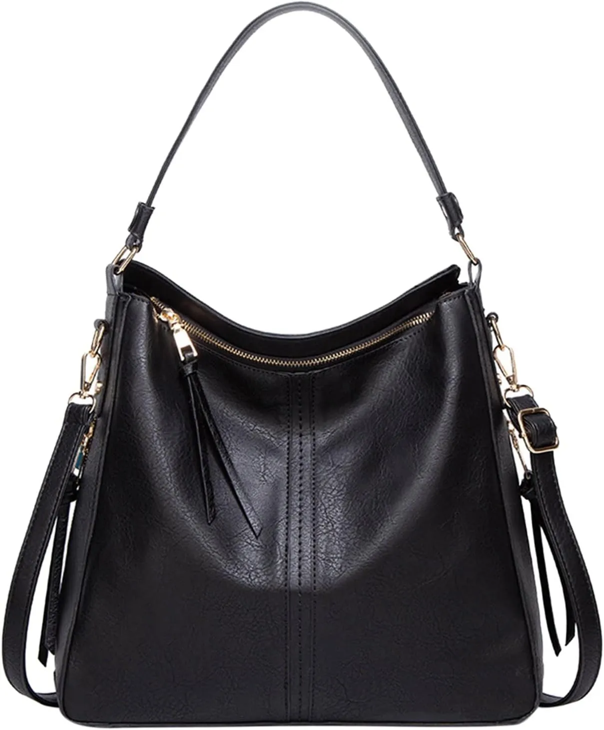 Genuine Leather Shoulder Bags Stylish Hobo Handbags Purses Crossbody Bags for Women Hobo, Silver