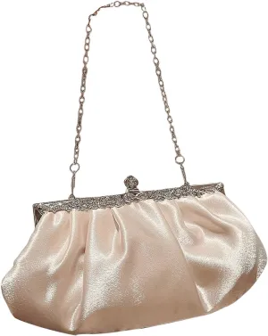 GORGLITTER Women's Elegant Satin Clutch Purses Evening Bags Handbags Shoulder Bags with Chain