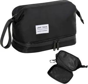 Hanging Travel Toiletry Bag for Men, Compact,sturdy, Lightweight, Waterproof, Dry Wet Separation,Simple and Practical, Suitable for travel Toiletry Organizer (Men, Jet Black)