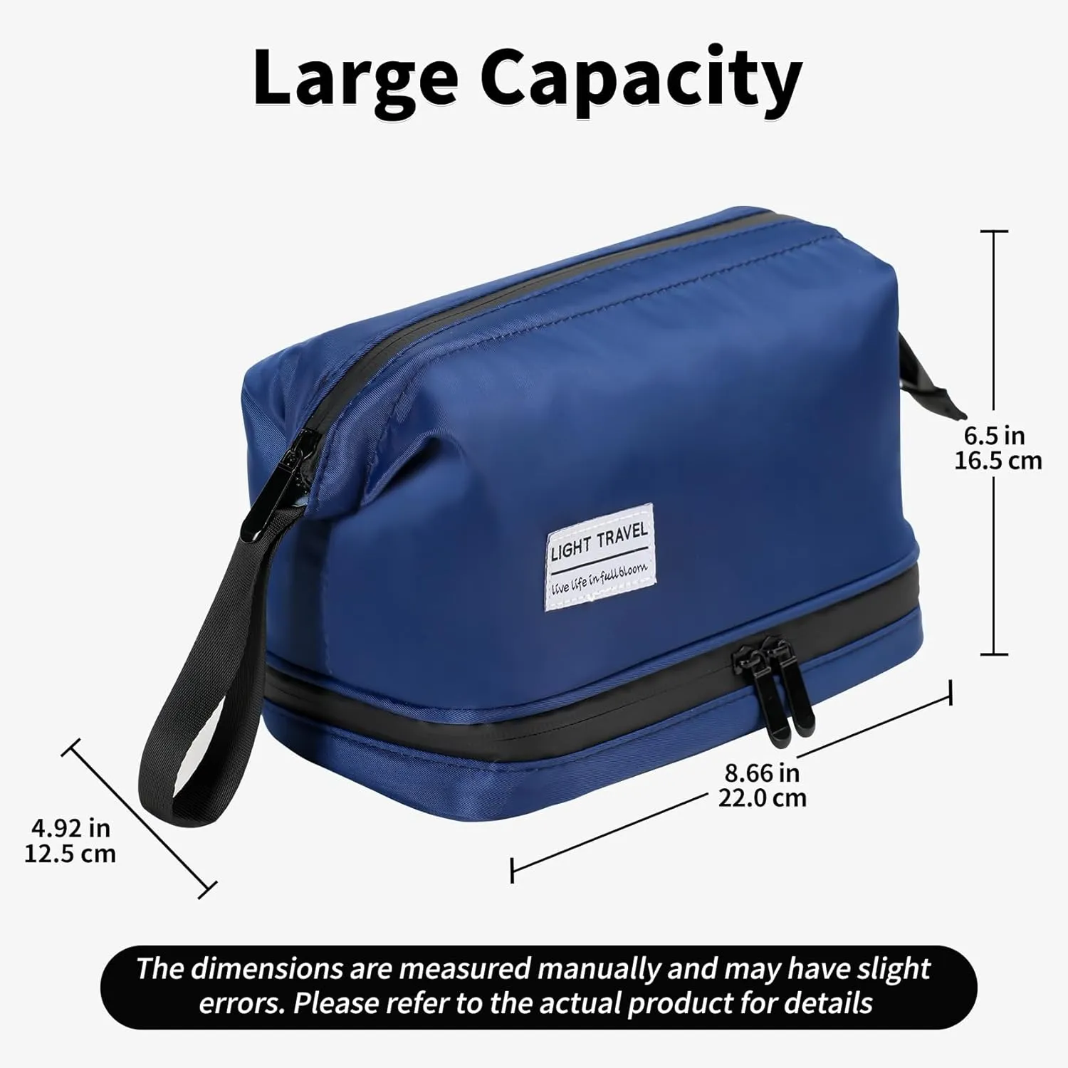 Hanging Travel Toiletry Bag for Men, Compact,sturdy, Lightweight, Waterproof, Dry Wet Separation,Simple and Practical, Suitable for travel Toiletry Organizer (Men, Navy Blue)