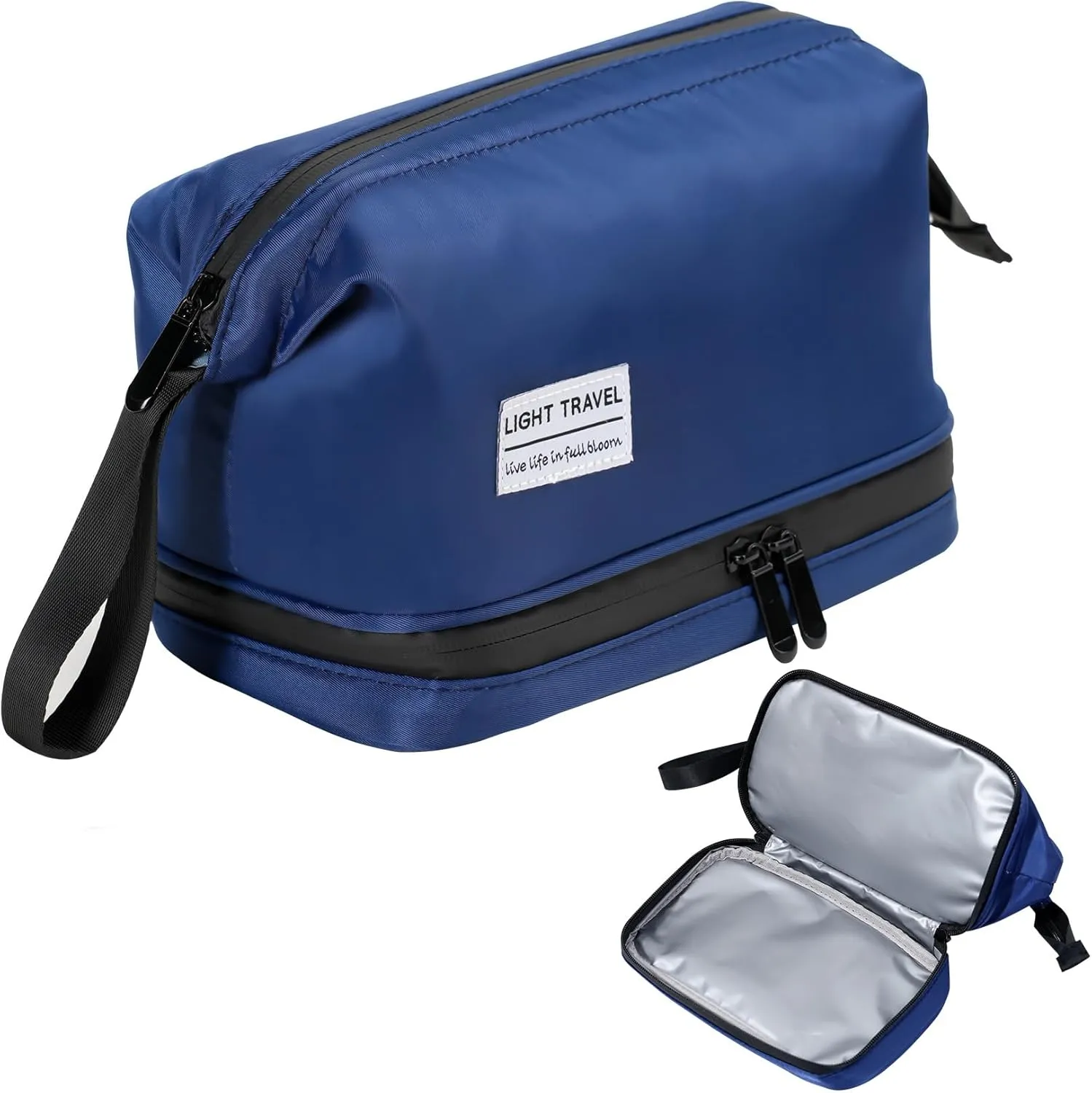 Hanging Travel Toiletry Bag for Men, Compact,sturdy, Lightweight, Waterproof, Dry Wet Separation,Simple and Practical, Suitable for travel Toiletry Organizer (Men, Navy Blue)