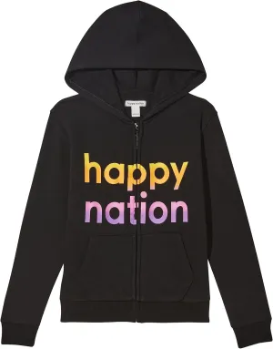 Happy Nation Girls Relaxed Fleece Hoodie Sweatshirt
