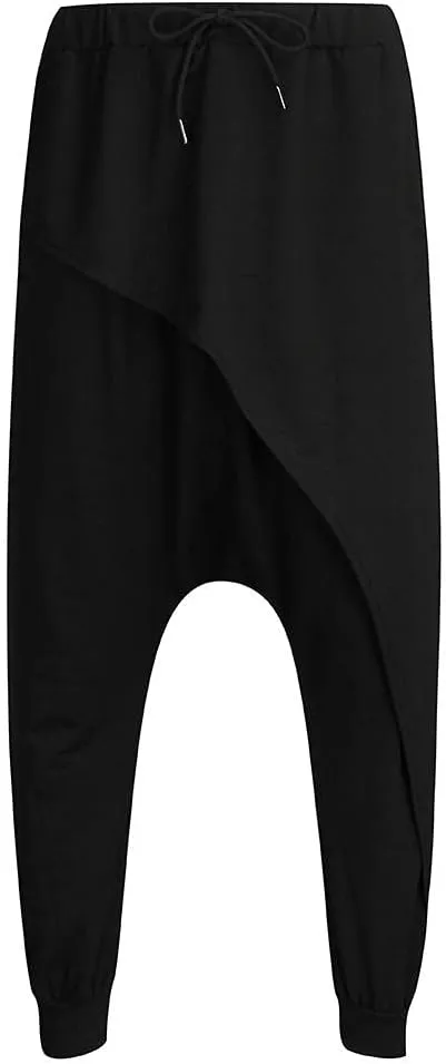 Harem Pants Hippie Boho Drop Crotch Beach Yoga Palazzo Pants Casual Elastic Waist Jogggers Sweaterpants for Mens Womens