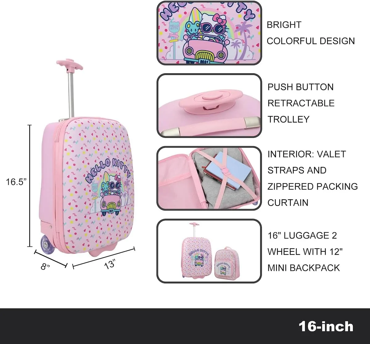 Hello Kitty Beach Trip 2-Pack Luggage Set