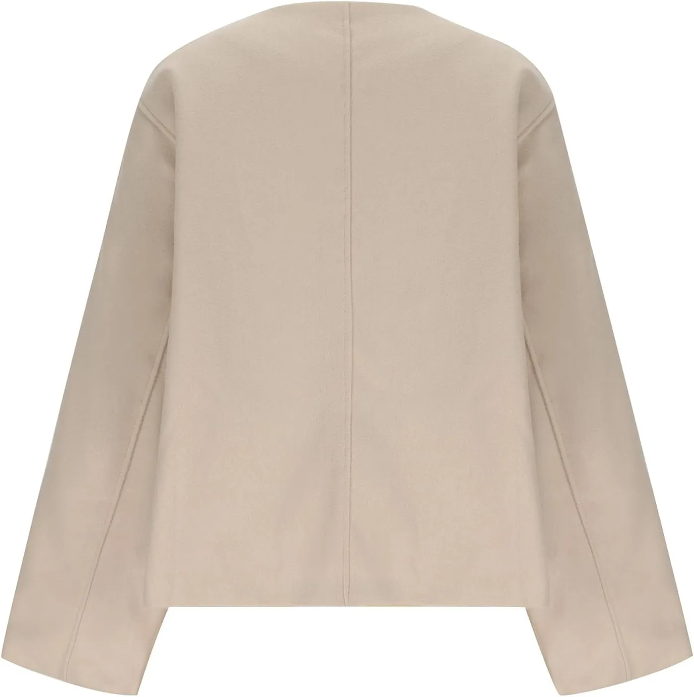 HGps8w Women's Cropped Wool Coats Dressy Lapel Winter Wool Blend Peacoat Trench Jacket Outwear with Pockets