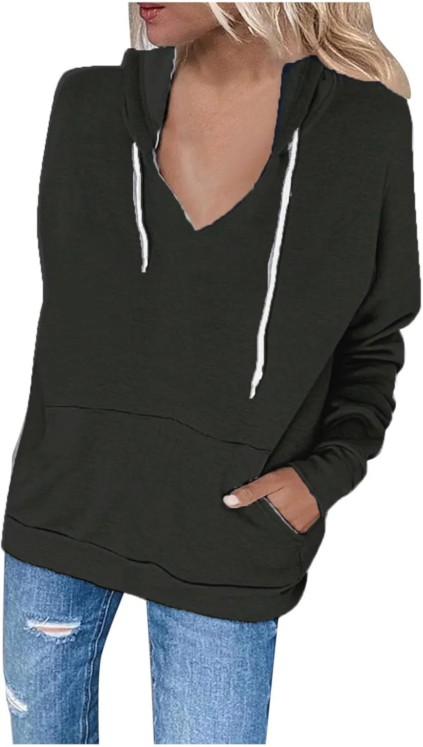 Hoodies Sweatshirts for Women Long Sleeve Shirts Zip Up Fleece Hoodie Jacket Fall Clothes Top with Pocket 2024