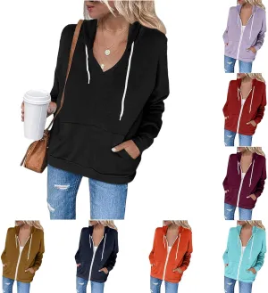Hoodies Sweatshirts for Women Long Sleeve Shirts Zip Up Fleece Hoodie Jacket Fall Clothes Top with Pocket 2024