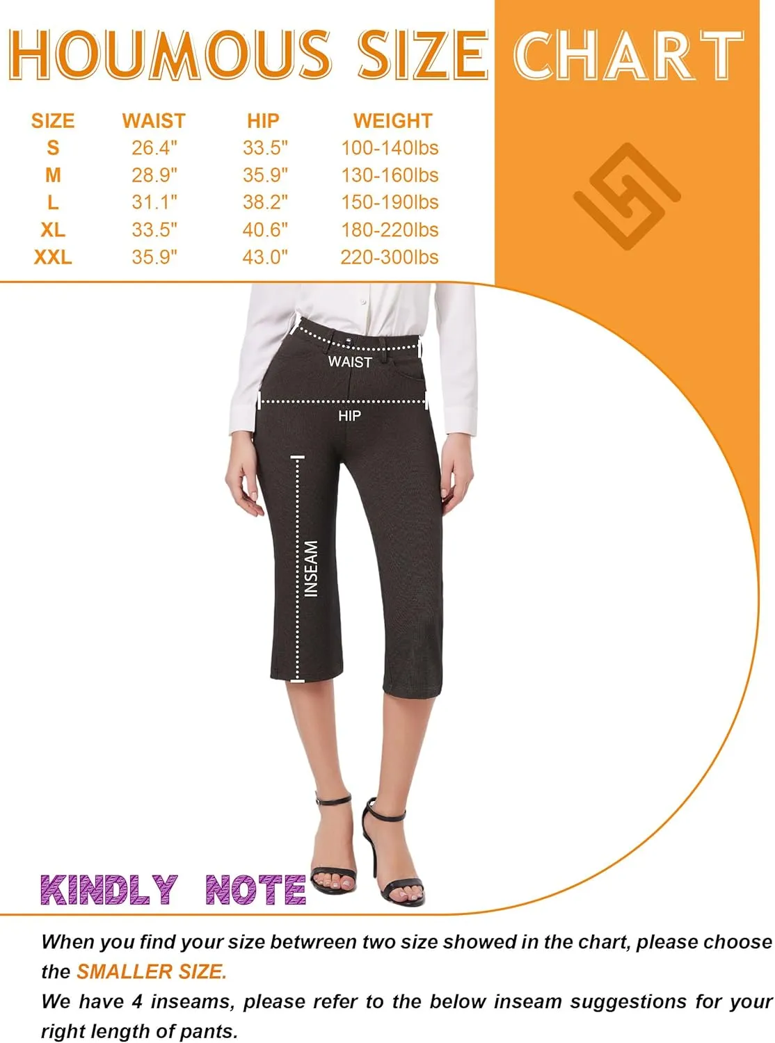 Houmous S-XXL 29''31''33''35'' Inseam Women's Bootcut Dress Pants with Pocket Stretch Work Lounge Pant Office Casual Pants