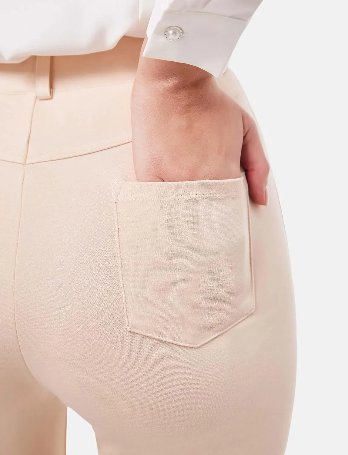 Houmous S-XXL 29''31''33''35'' Inseam Women's Bootcut Dress Pants with Pocket Stretch Work Lounge Pant Office Casual Pants