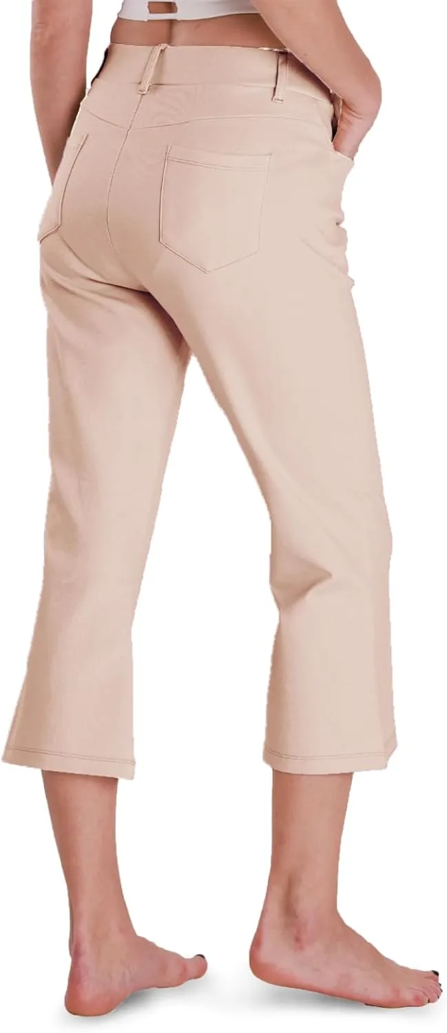 Houmous S-XXL 29''31''33''35'' Inseam Women's Bootcut Dress Pants with Pocket Stretch Work Lounge Pant Office Casual Pants