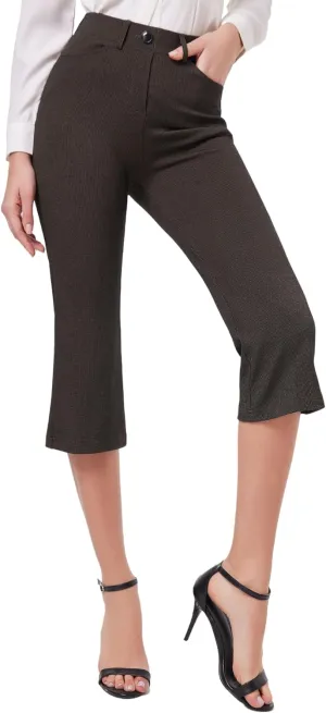 Houmous S-XXL 29''31''33''35'' Inseam Women's Bootcut Dress Pants with Pocket Stretch Work Lounge Pant Office Casual Pants