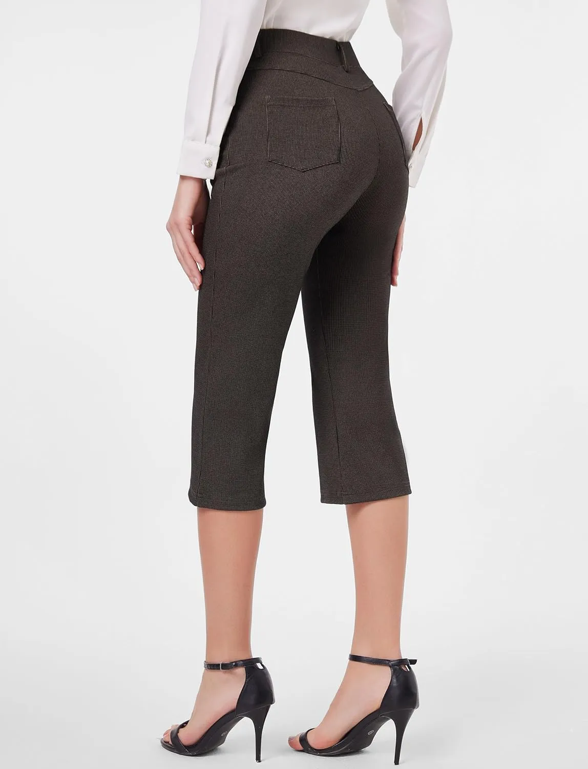 Houmous S-XXL 29''31''33''35'' Inseam Women's Bootcut Dress Pants with Pocket Stretch Work Lounge Pant Office Casual Pants