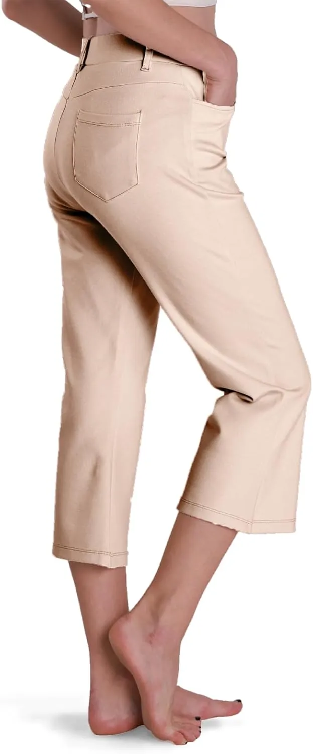 Houmous S-XXL 29''31''33''35'' Inseam Women's Bootcut Dress Pants with Pocket Stretch Work Lounge Pant Office Casual Pants