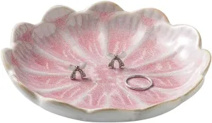 jewelry dish, flower shape ring dish, pink earring tray, cute jewelry holder, key bowl, flower pink