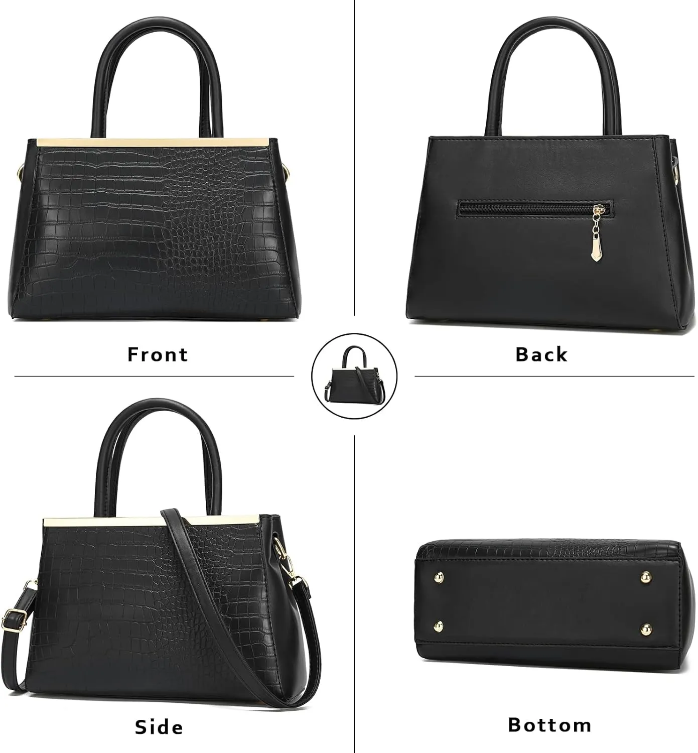 JHVYF Stylish Handbags for Women Fashion Shoulder Bags Crocodile Pattern Hobo Purse Classic Tote Satchel