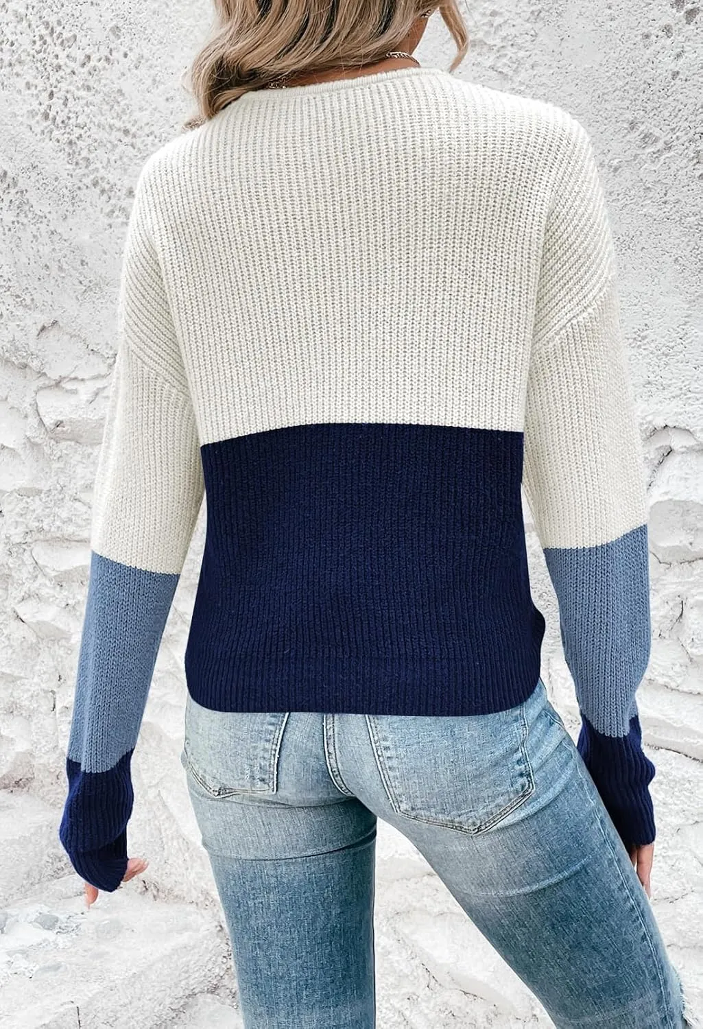 Kisscynest Womens Sweaters 2024 Casual Sexy V Neck Long Sleeve Pullover Sweaters Twsit Knot Knit Cropped Jumper Tops