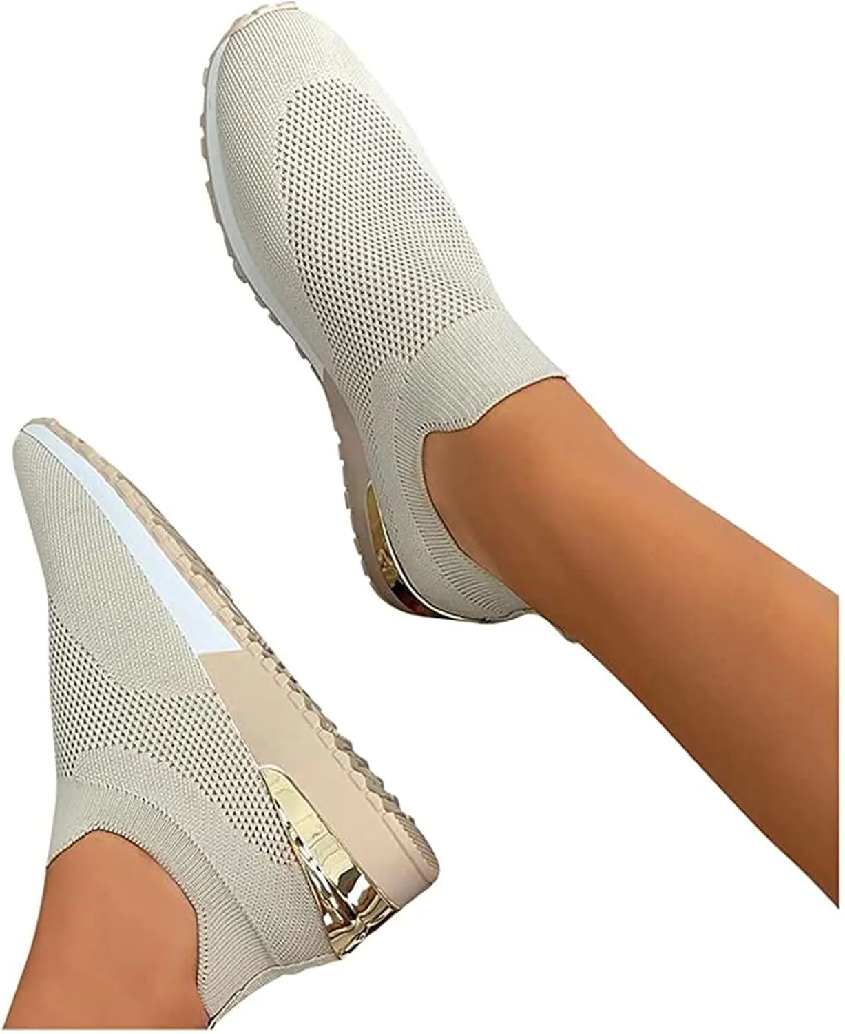 Ladmiple Gym Shoes For Women Workout Memory Foam Slip On Walking Shoes Casual Comfort Fashion Tennis Running Sneakers