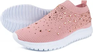 Ladmiple Gym Shoes For Women Workout Running Slip On Walking Shoes Non Slip Breathable Casual Athletic Tennis Sneakers