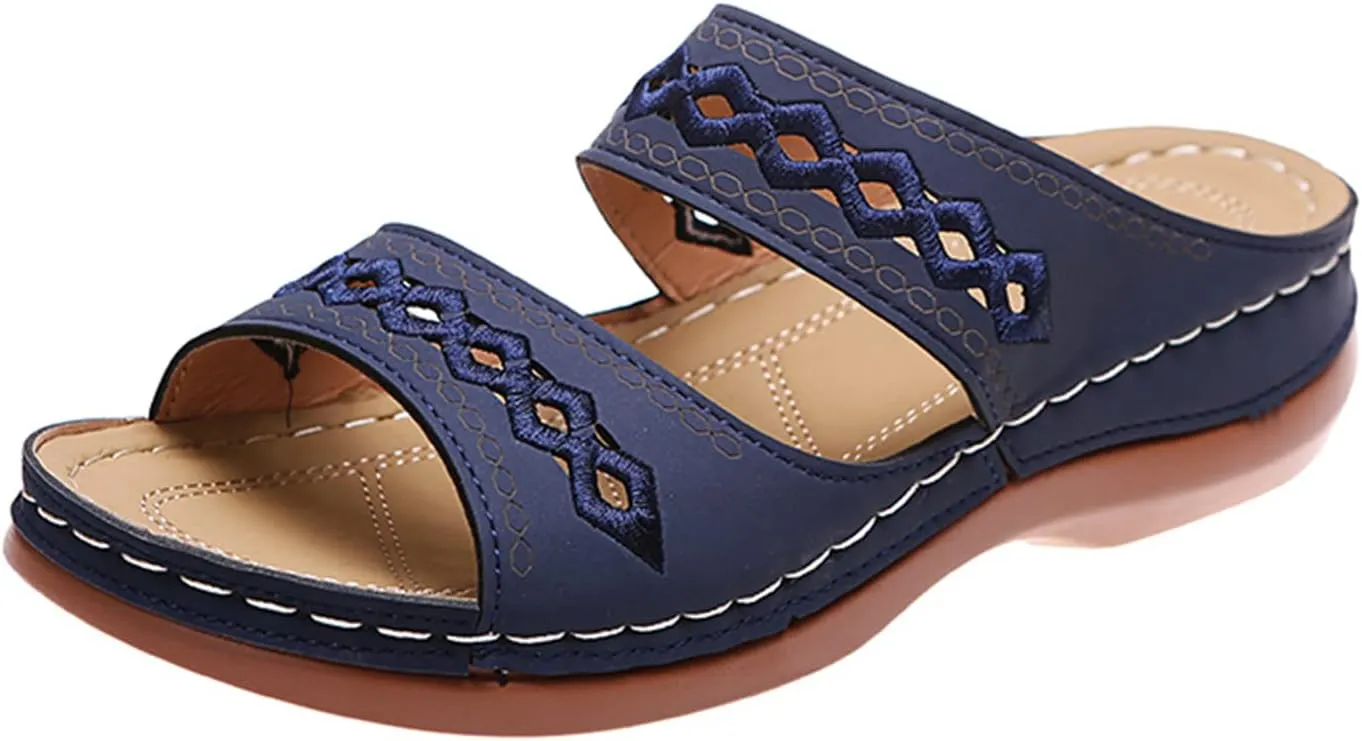 Ladmiple Sandals Women Dressy Summer Flat Cute Casual Beach Shoes Fashion Orthotic Slides Slip On Orthopedic Slippers 2025