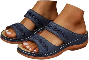 Ladmiple Sandals Women Dressy Summer Flat Island Cute Casual Beach Shoes Comfortable Orthopedic Flip Flops Orthotic Slides