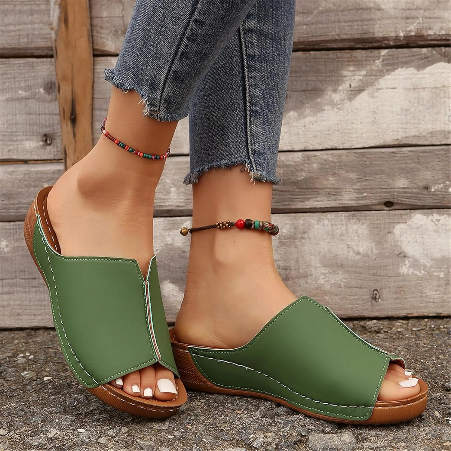 Ladmiple Summer Sandals For Women 2024 Trendy Casual Orthotic Flips Flops Arch Support Flat feet Orthopedic Slippers Slides