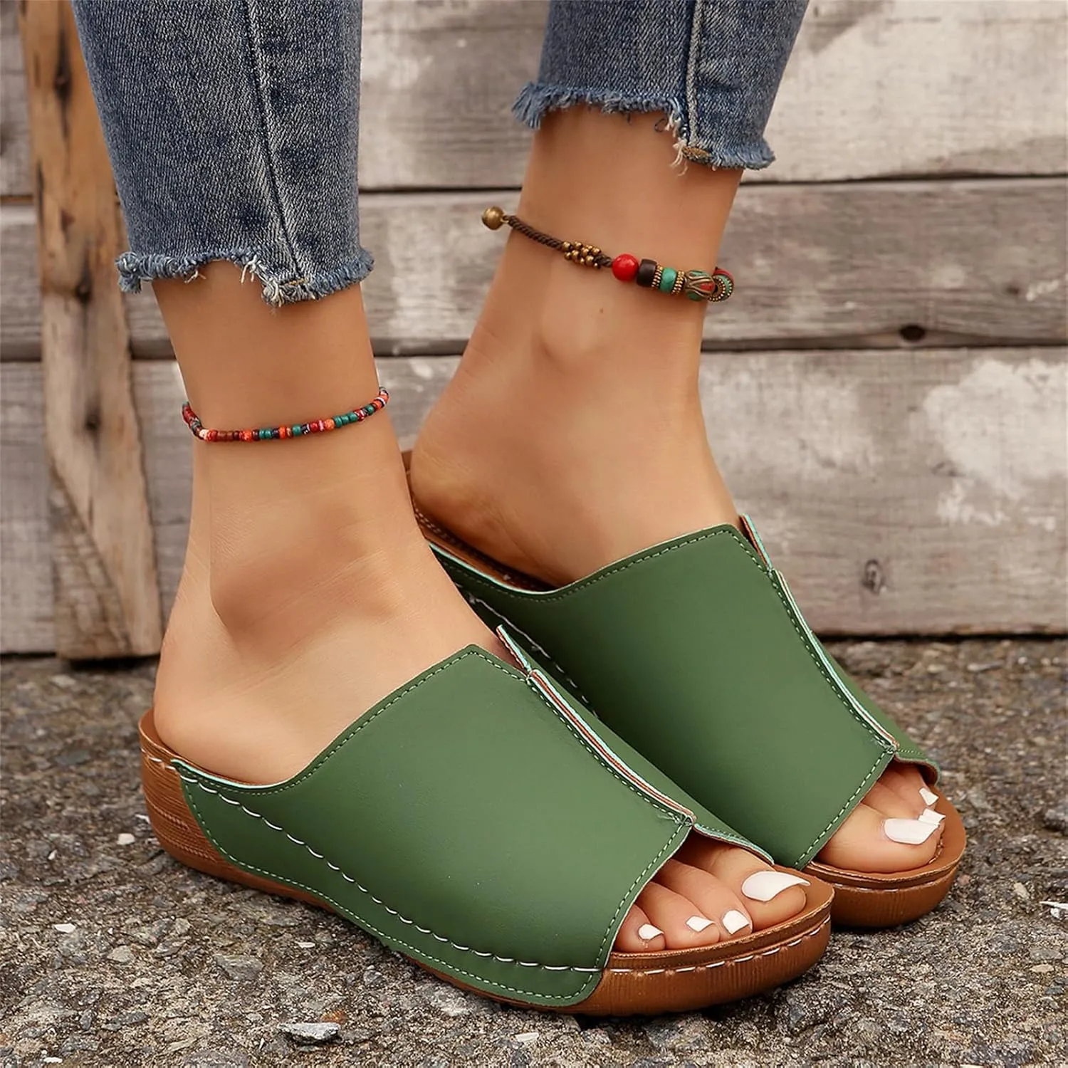 Ladmiple Summer Sandals For Women 2024 Trendy Casual Orthotic Flips Flops Arch Support Flat feet Orthopedic Slippers Slides