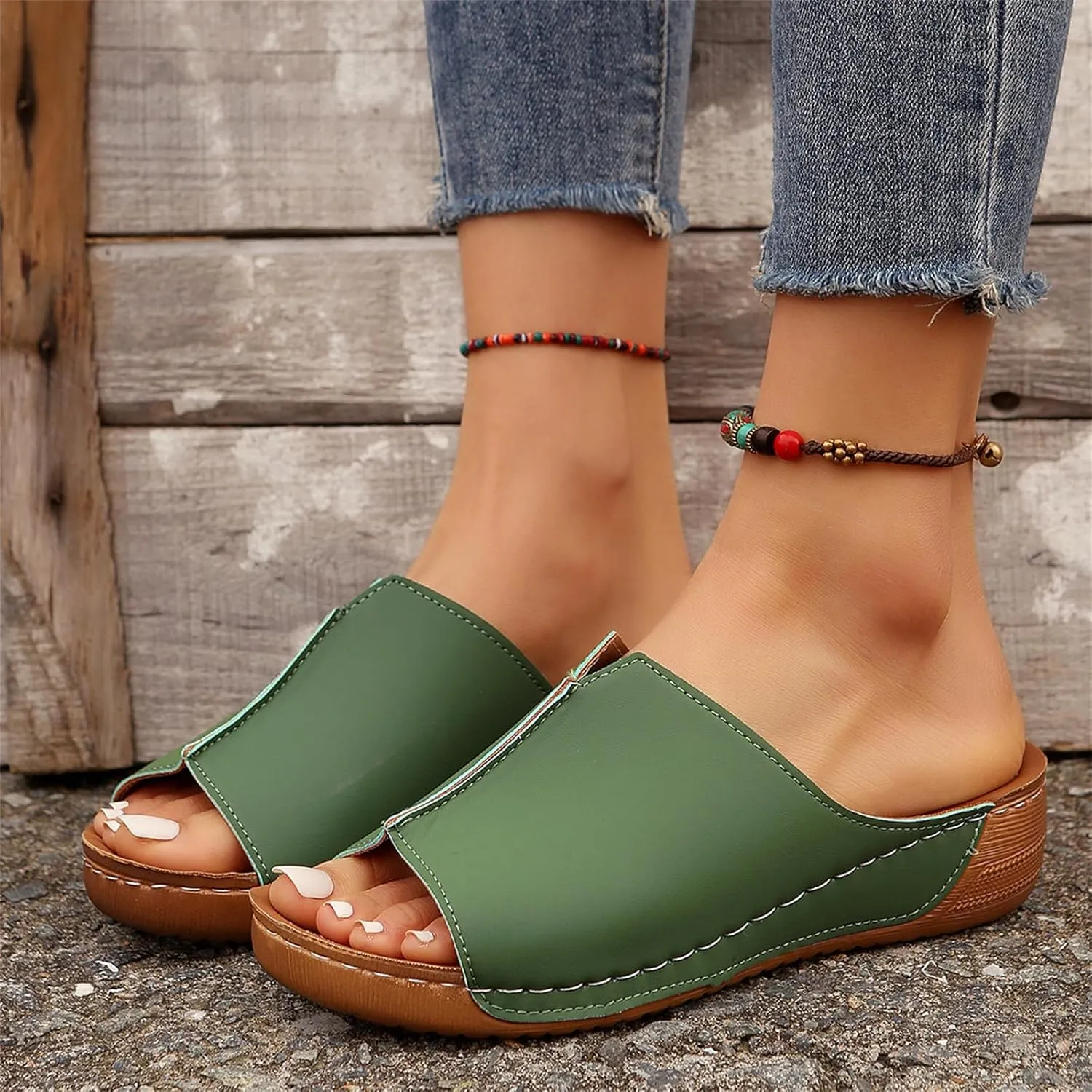 Ladmiple Summer Sandals For Women 2024 Trendy Casual Orthotic Flips Flops Arch Support Flat feet Orthopedic Slippers Slides