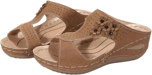 Ladmiple Womens Sandals Comfortable Dressy Wedge Heel Walking Summer Orthotic Flip Flop Orthopedic Slippers with Arch Support