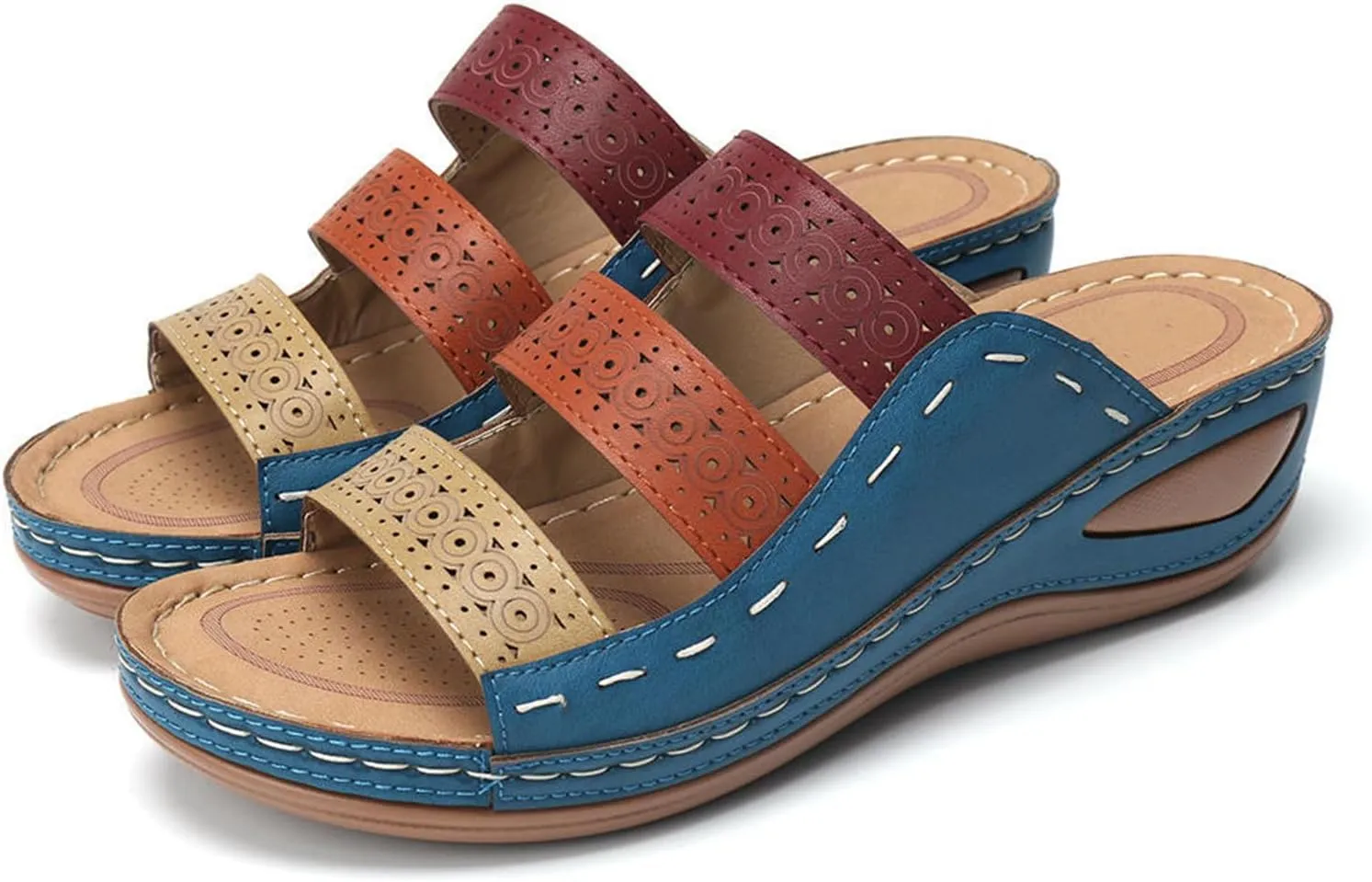 Ladmiple Womens Sandals Comfortable Walking Dressy Orthopedic Slippers Summer Slip On Orthotic Flip Flops with Arch Support