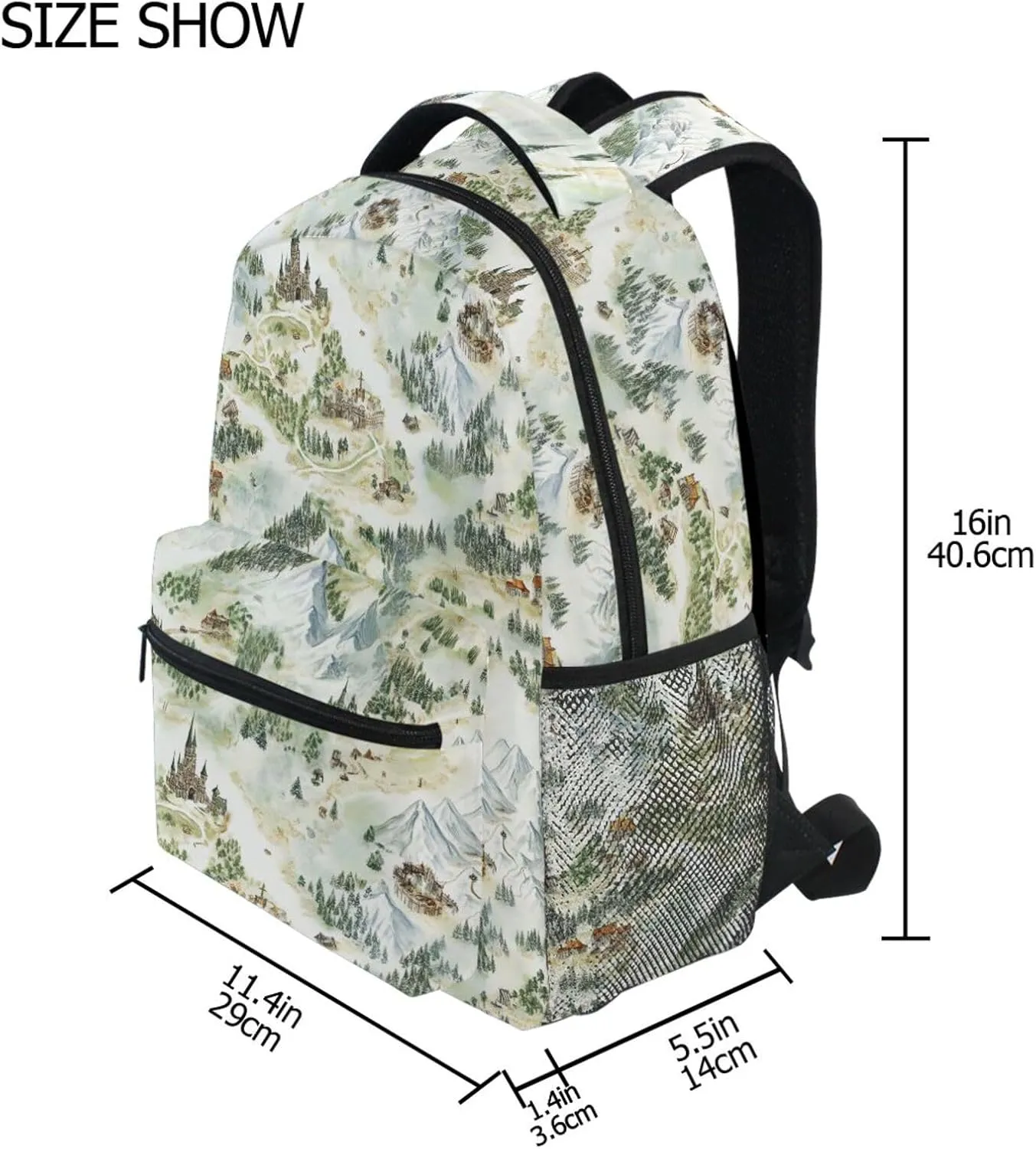 Laptop Backpack for Men Women Fashion Laptop Bag with Chest Strap for Business Work College Travel Trip Game Map
