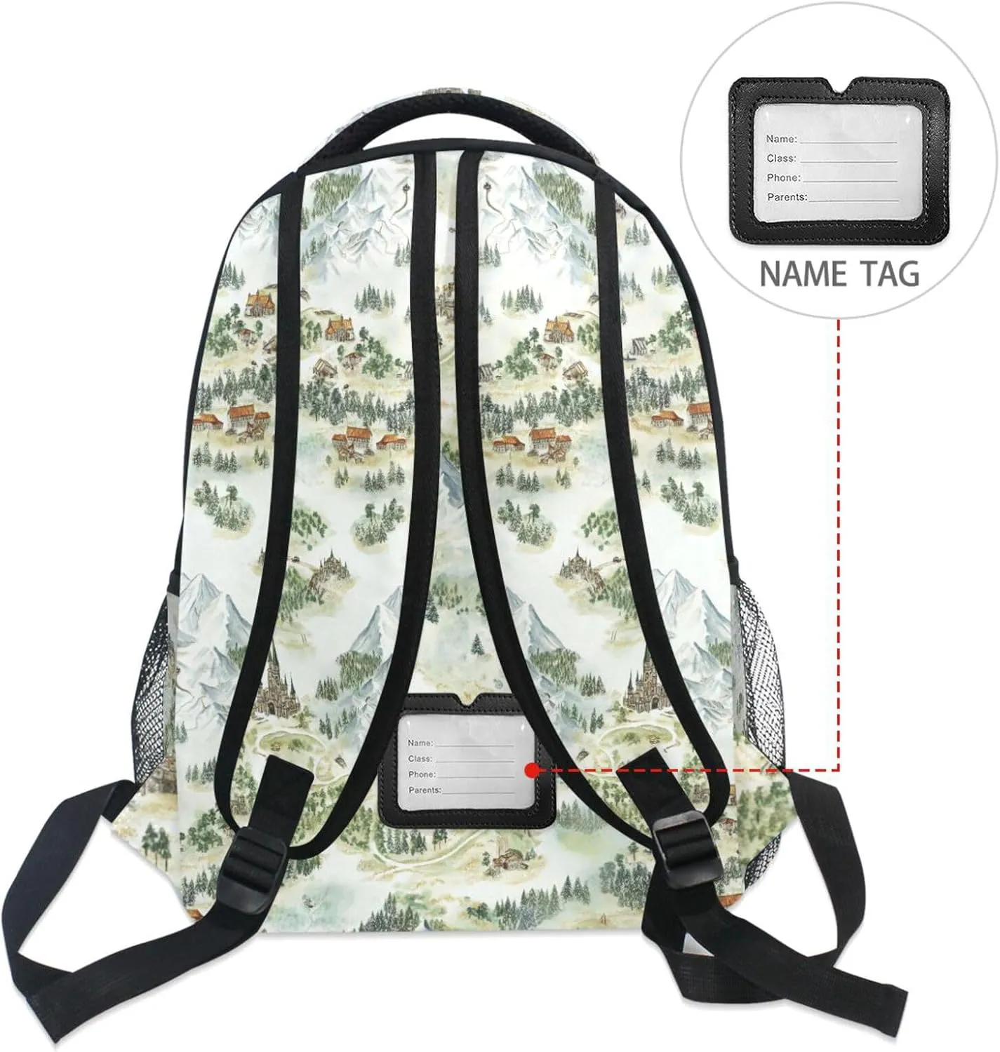 Laptop Backpack for Men Women Fashion Laptop Bag with Chest Strap for Business Work College Travel Trip Game Map