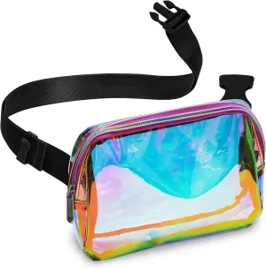 Laser Gold Pink Crossbody Belt Bag for Women  Stylish Fanny Pack, Functional and Fashion Waist Packs for Travel, Festivals, and Everyday Use