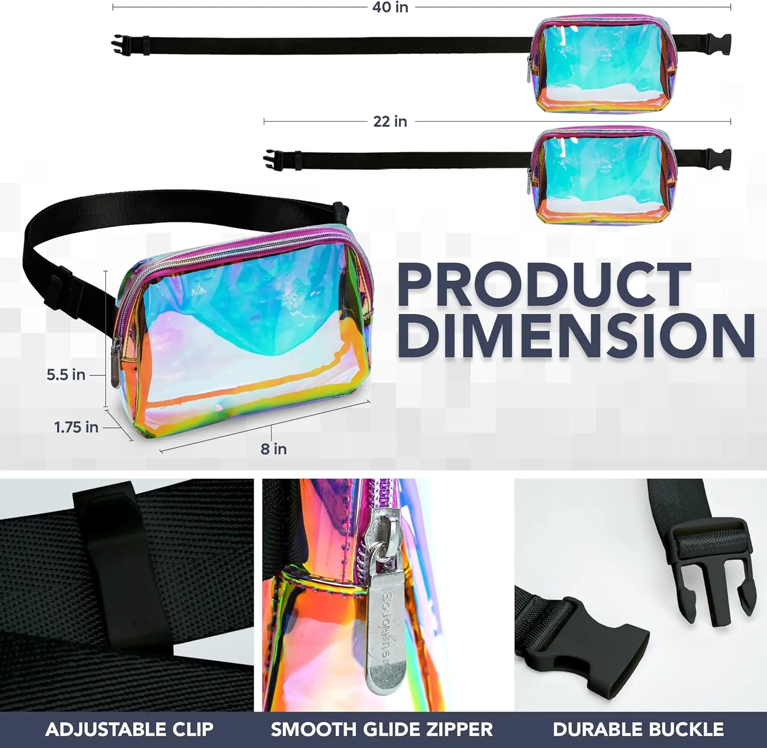 Laser Gold Pink Crossbody Belt Bag for Women  Stylish Fanny Pack, Functional and Fashion Waist Packs for Travel, Festivals, and Everyday Use