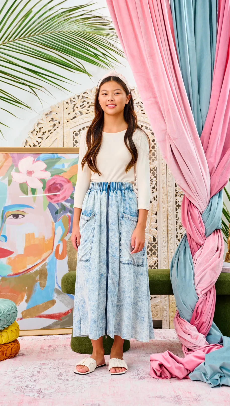 Laurent Large Front Pocket Skirt