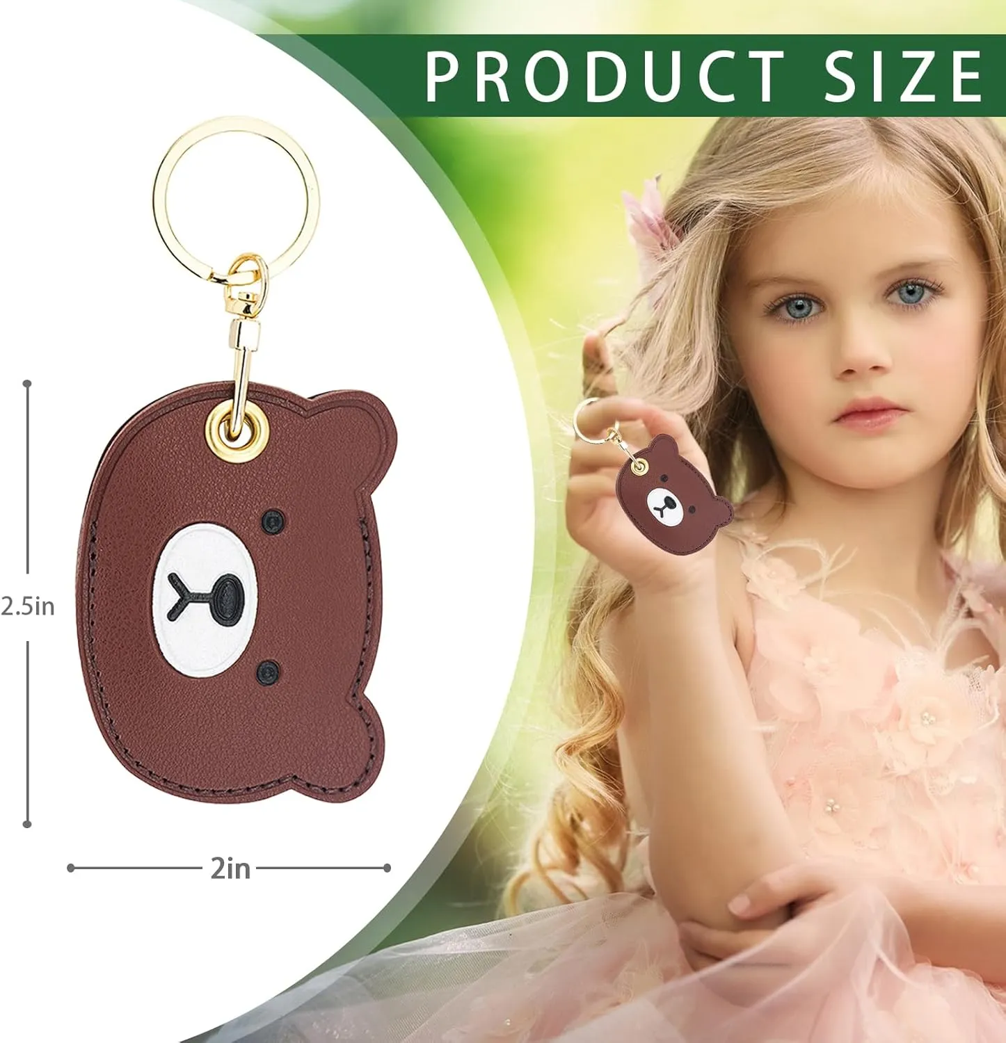Leather Keychain Case Holder Compatible with Apple AirTag, GPS Airtag Keychain Finder Tracker with Key Ring, Anti-Scratch Protective Air Tag Cover