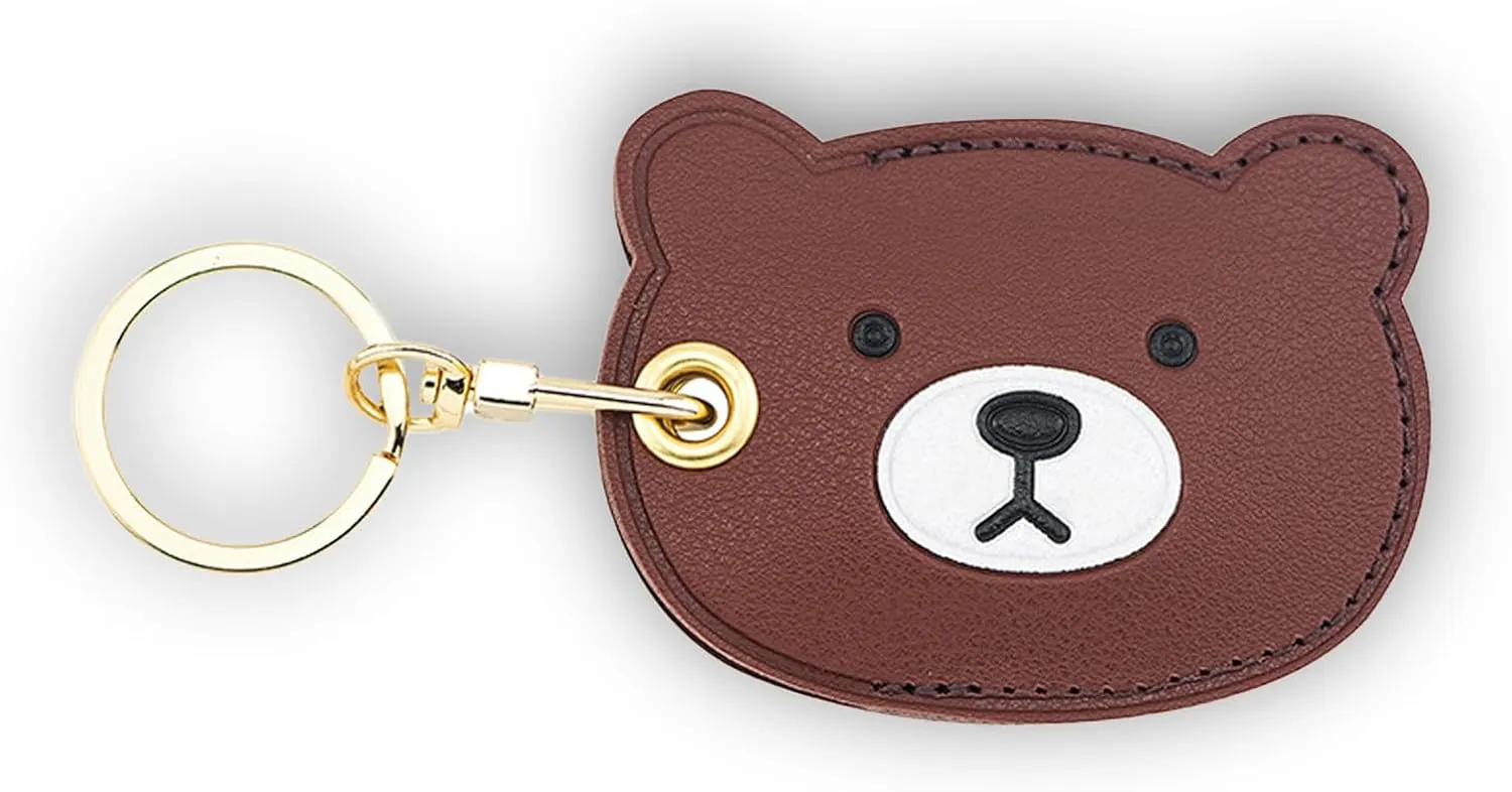 Leather Keychain Case Holder Compatible with Apple AirTag, GPS Airtag Keychain Finder Tracker with Key Ring, Anti-Scratch Protective Air Tag Cover