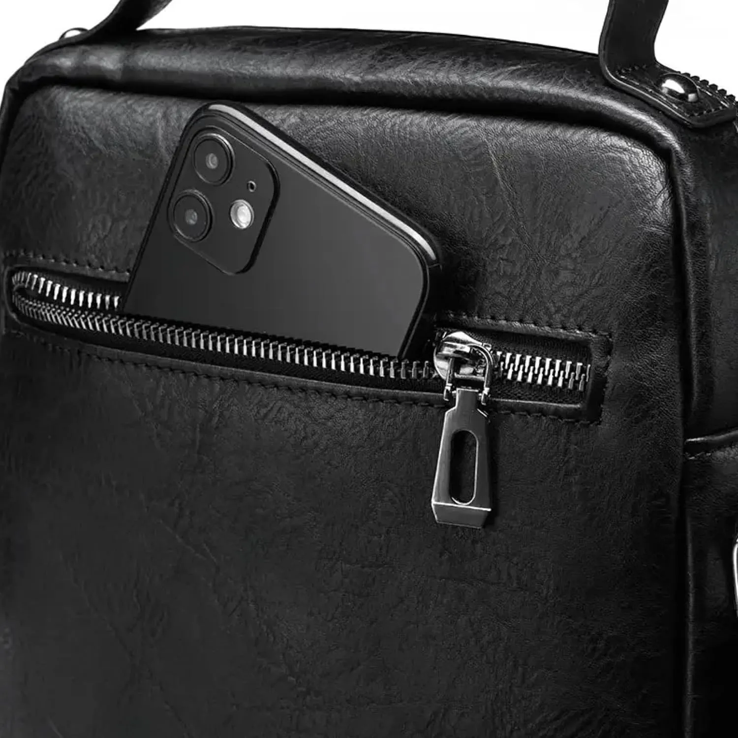 Leather Messenger Bag for Men, Stylish Briefcase for work & Office, Crossbody design, sleek leather finish