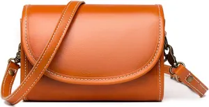 Leather Messenger Bag for Women, Briefcase Adjustable Satchel Bags, Office Shoulder Crossbody Bags Multi-Functional Bag (Color : Orange, Size : 14 * 18 * 9CM)