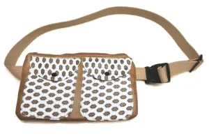 Light Brown Faux Leather Fanny Pack Bag Mini Travel Bag