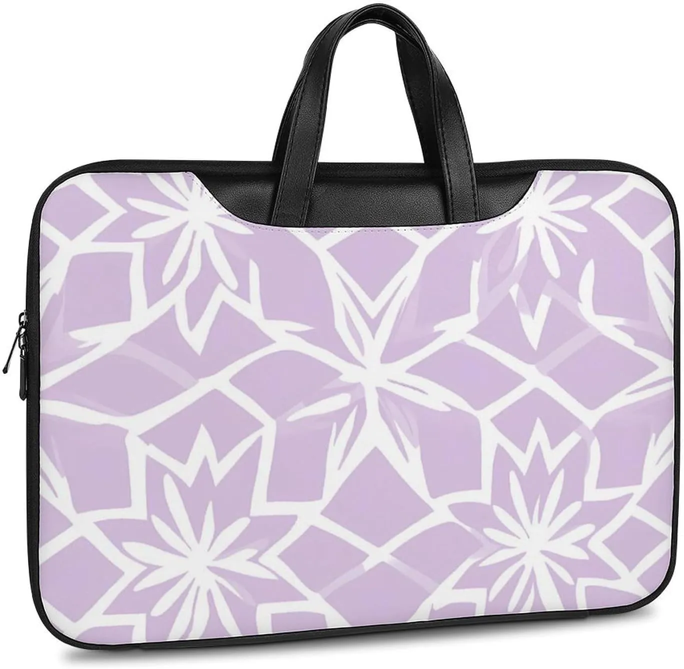 Light Purple Star Pattern Leather Bag Laptop Case Slim Water Resistant Computer Bags with Handle Briefcase for Work