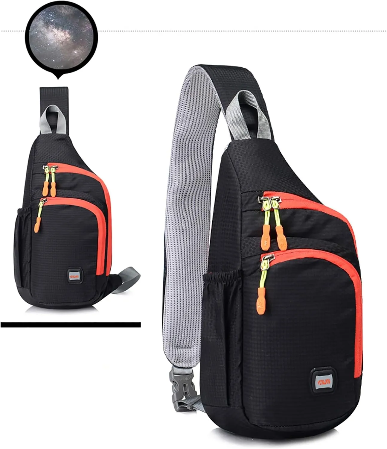 Lightweight Packable Backpack Nylon Fanny Pack Trendy Zipper Sling Bag With Side Pocket For Outdoor Sports
