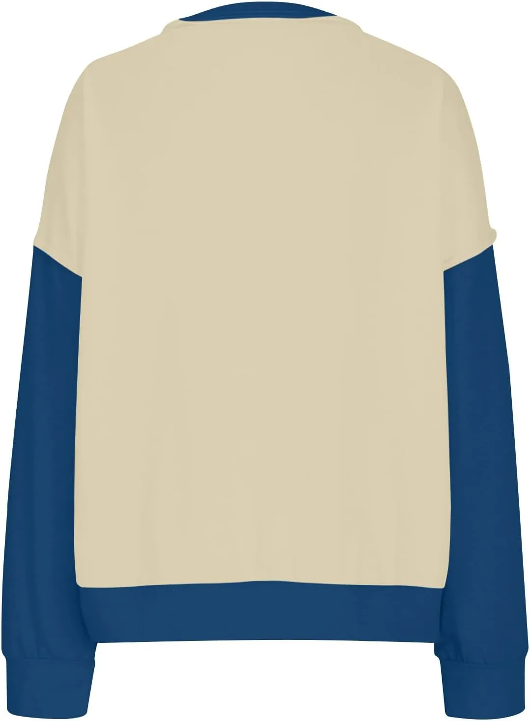 Lightweight Sweatshirts for Women Trendy Oversize Long Sleeve Top Color Block Pullover Classic Crew Neck Sweat Shirt