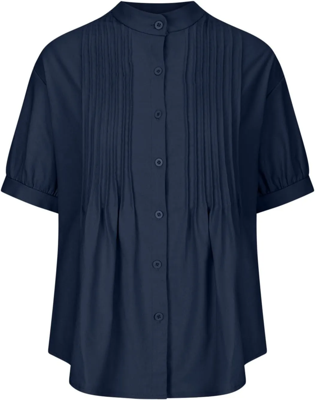 Linen Shirts for Women Casual Half Sleeve High Neck Blouses Casual Cotton Linen Lightweight Summer Boho Tops