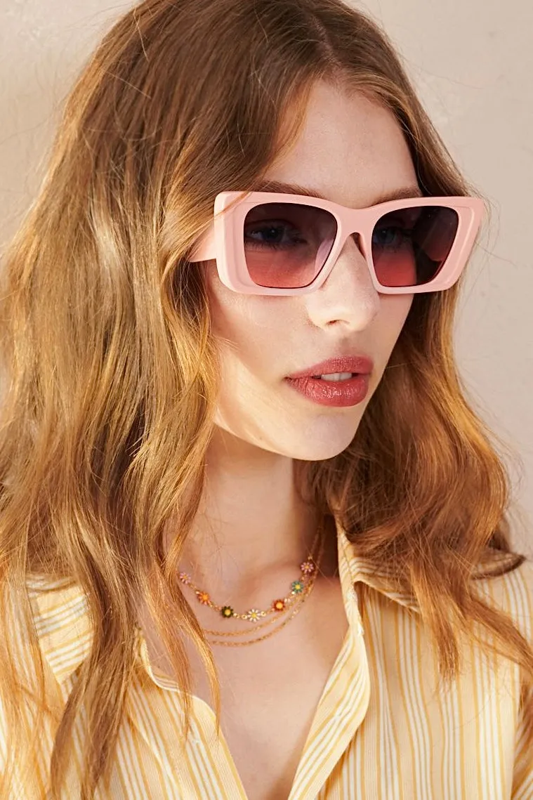 LOU OVERSIZED CAT EYE SUNGLASSES PINK