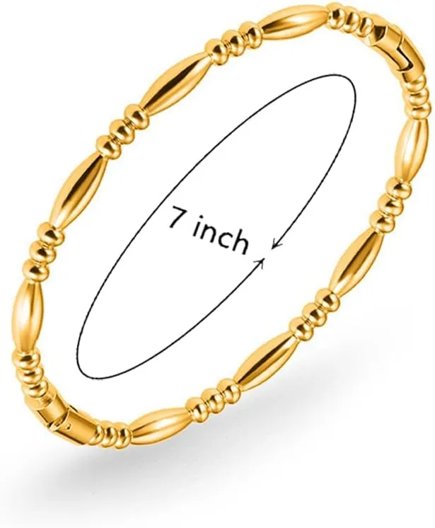 Love Charm Bracelets Thin Delicate Bracelet Bangle Jewelry High Polished 7inch Simple Bead Bangle Bracelet Jewelry