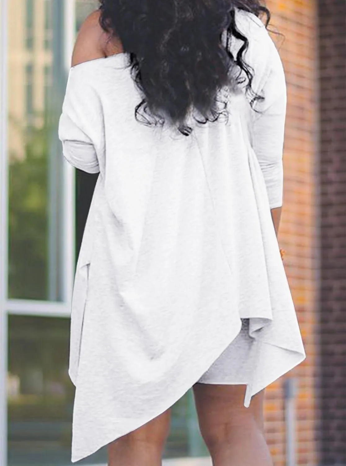 LovelyWholesale Womens Plus Size Two Piece Sets Outfits One Shoulder Top Skinny Shorts Tracksuit Sets