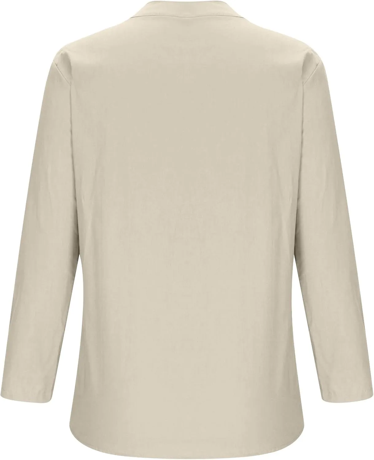LRMQS Linen Shirts for Women Beach Summer 2024 Button Up V Neck Blouse Tops Long Sleeve Loose Casual Trendy Tunic Clothes