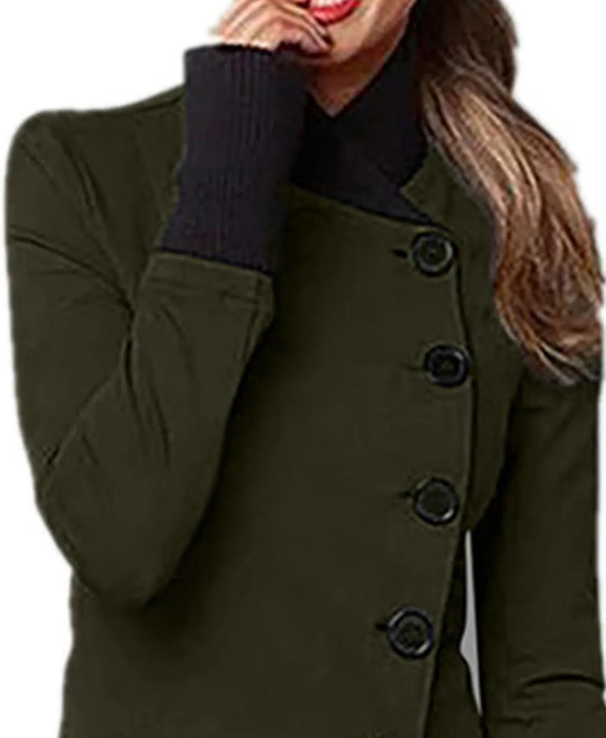 Maiyifu-GJ Women's Casual Trench Coat Fashion Jackets Single Breasted Long Sleeve Overcoat Windbreaker Coats Outerwear