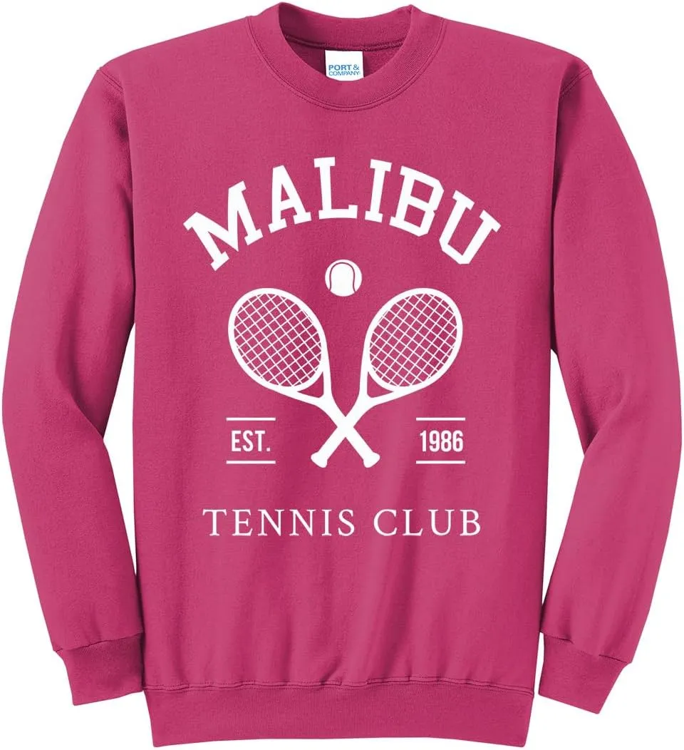 Malibu Tennis Club Relaxed Vintage Lightweight Preppy Sweatshirt